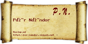 Pór Nándor névjegykártya